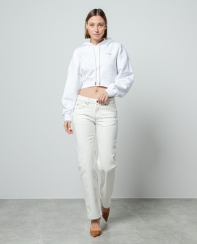 Off-White White jeans with logo patch OWYA059S24DEN001
