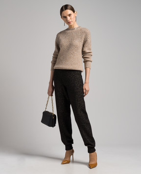 Twinset Brown joggers with lurex 232TT3201