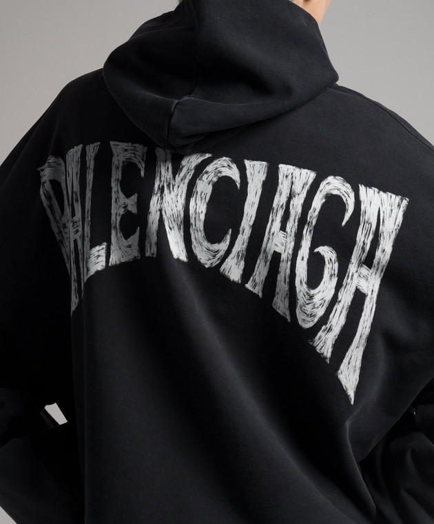 Balenciaga - Black hoodie with PARIS TROPICAL print 761458TPVM1
