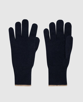 Brunello Cucinelli Blue cashmere gloves M2293118