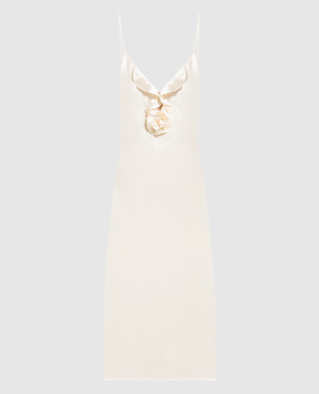 Magda Butrym Beige dress-combination made of silk with an appliqué 202523