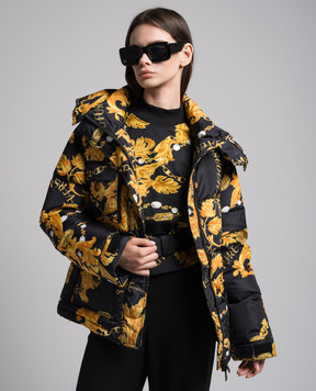 Versace Jeans Couture Black puffer jacket in Chain Couture print 75HAU403CQS70