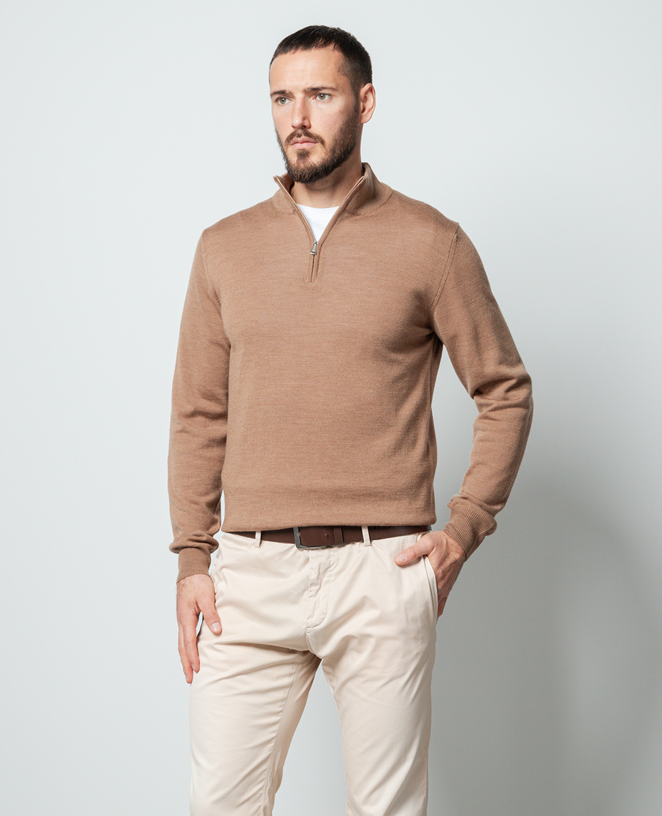 Brown logo-engraved wool jumper Cashmere&Whiskey 3