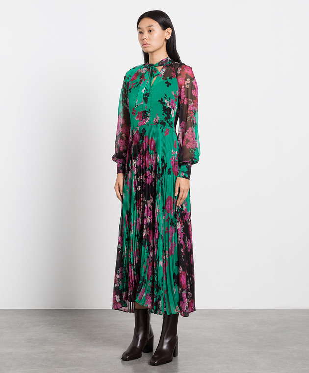 Twinset - Green Floral Pleated Midi Dress 222TP2695 - shop with Malta delivery at Symbol Twinset - Green Floral Pleated Midi Dress 222TP2695 - shop with Malta delivery at Symbol
