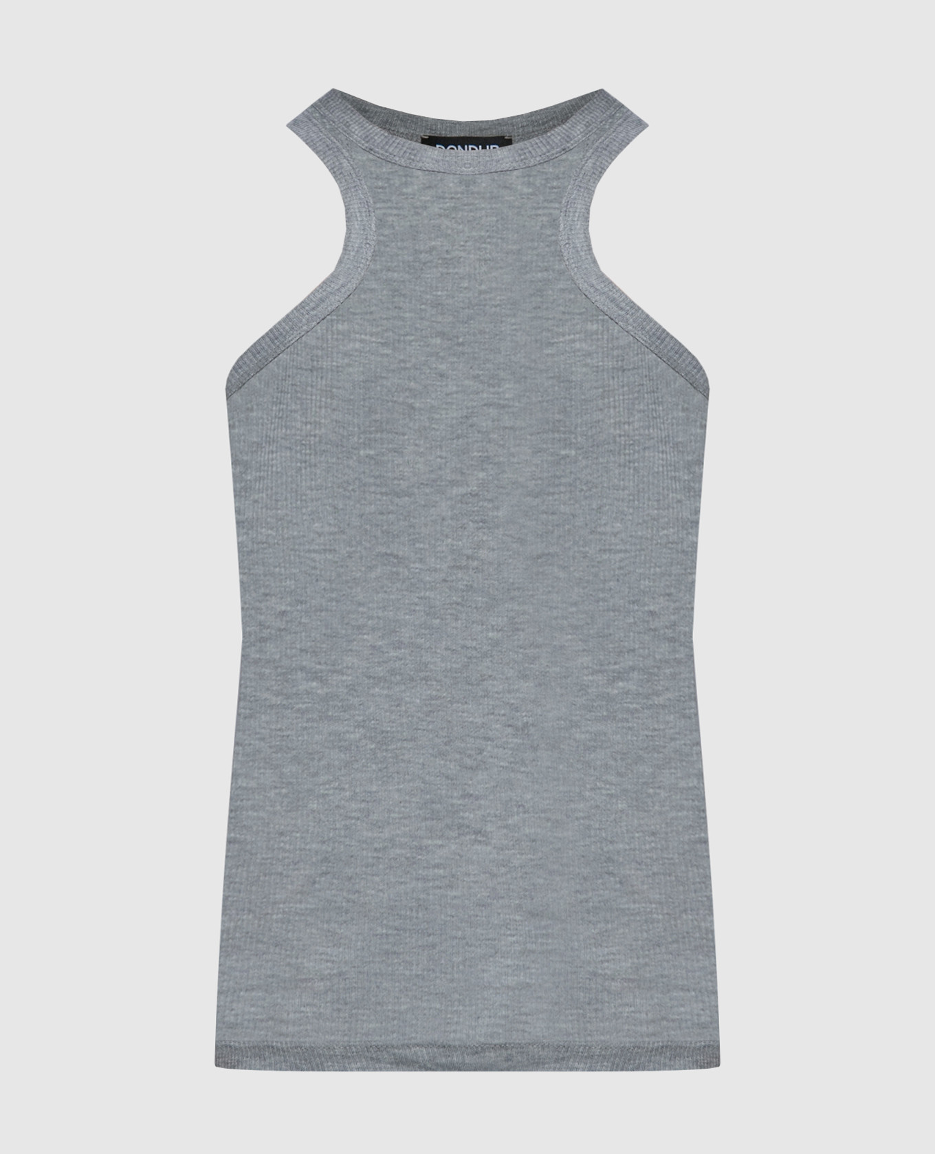 

Gray ribbed top with logo Dondup, Grey
