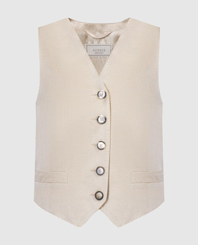 Peserico Beige vest with linen S0310506653