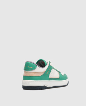 Santoni Sneak-Air green leather sneakers MBSA21865BBLHDWU
