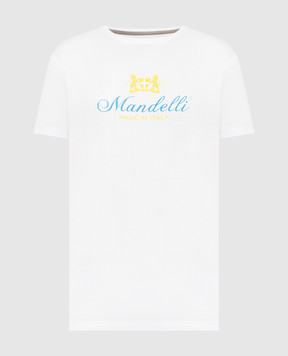 Enrico Mandelli New maldive man white t-shirt with logo print NEWMALDIVEMAN