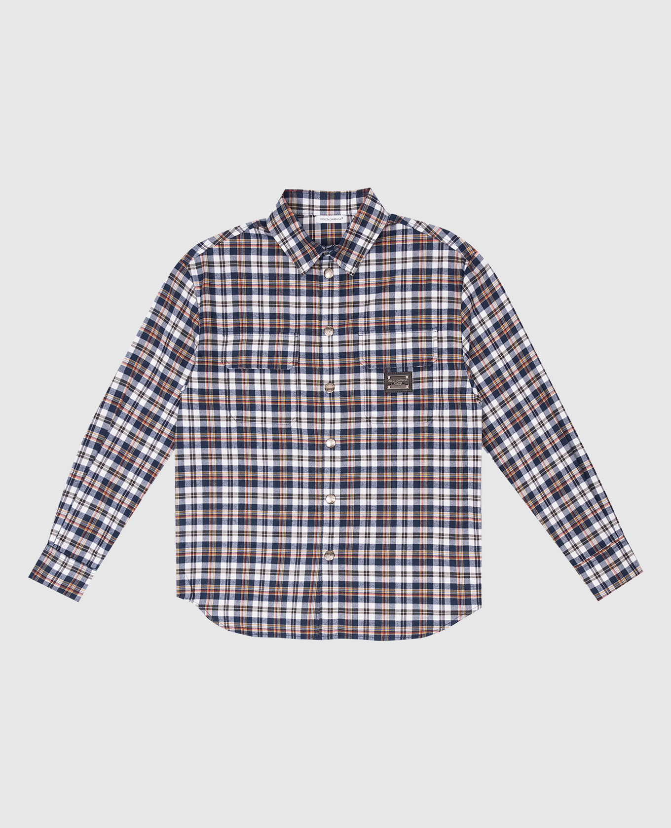 Children's checkered shirt with logo dolce&gabbana