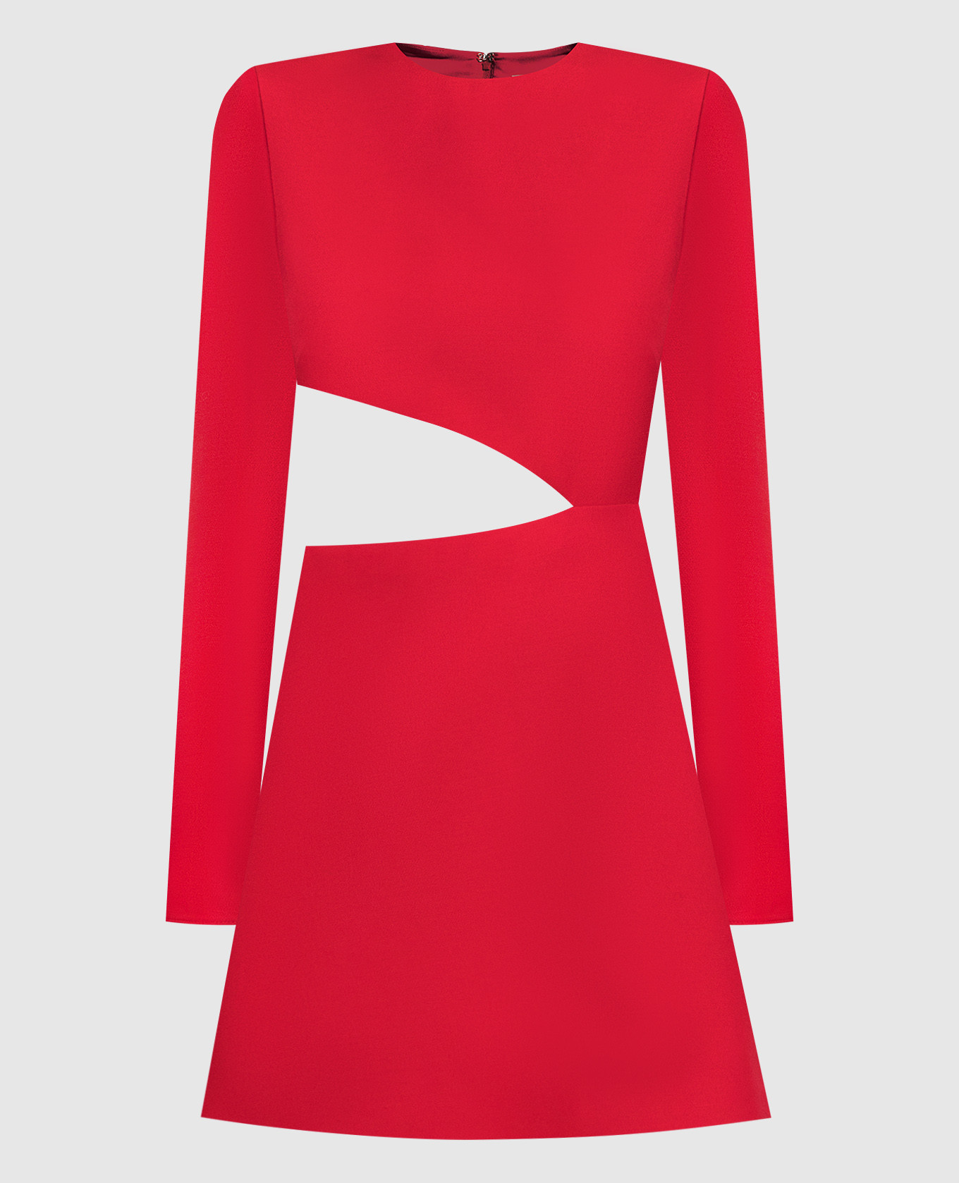 

Red mini dress made of wool and silk with a figured neckline Valentino, Красный