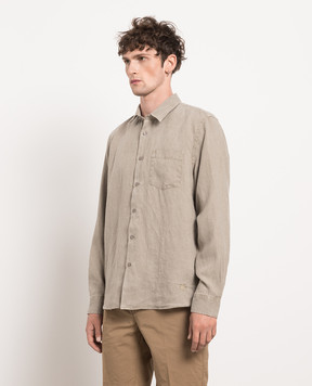 Vilebrequin Caroubis khaki linen shirt CRSH3U11