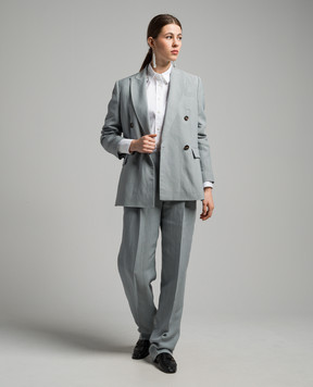 Brunello Cucinelli Gray pants with linen MH126P8542