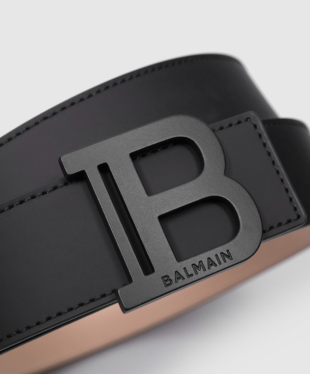 Balmain - Black leather strap with metal logo CM1WJ000LCCL - shop