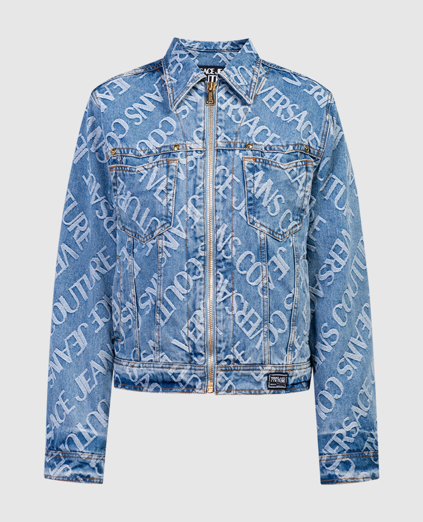 Versace Jeans Couture - Blue denim jacket with a logo
