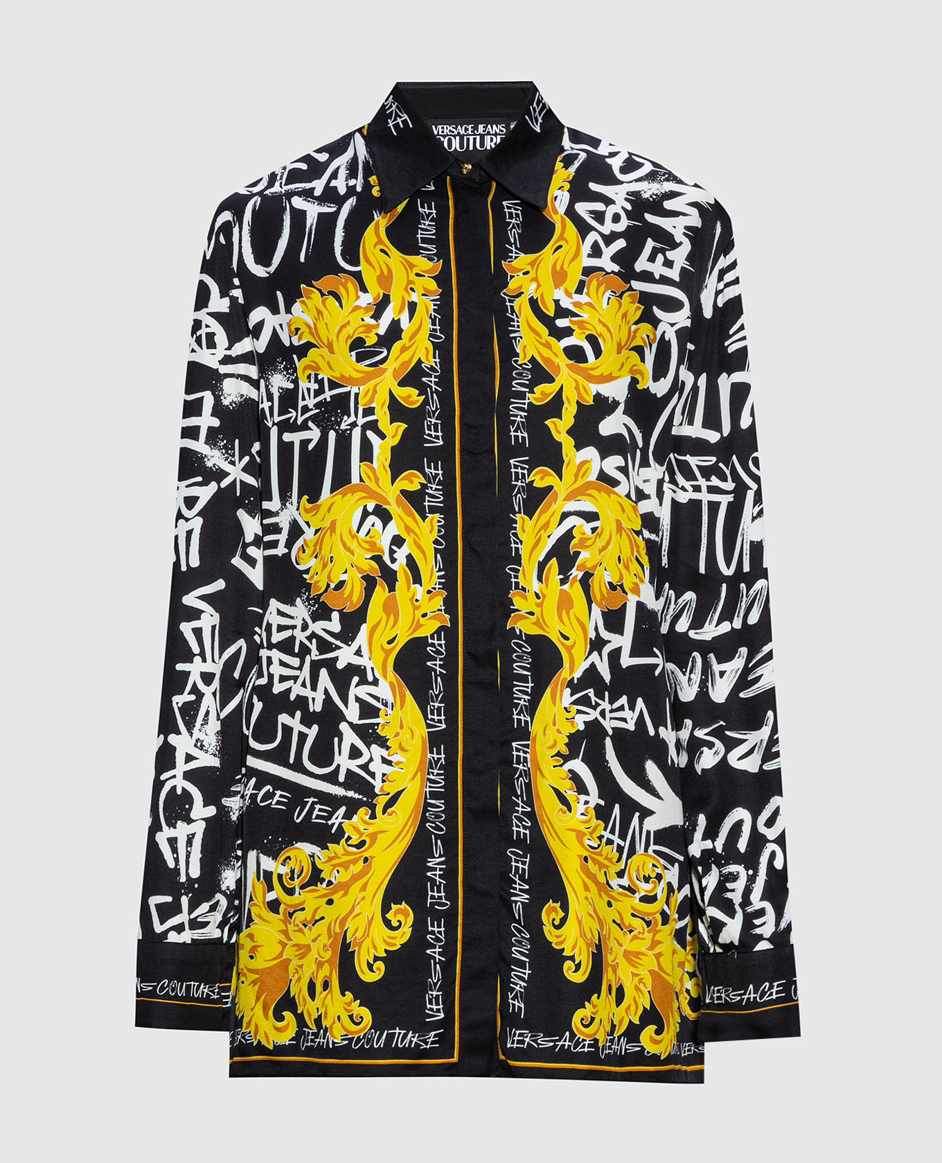 

Black blouse in Logo Brush Couture print Versace Jeans Couture