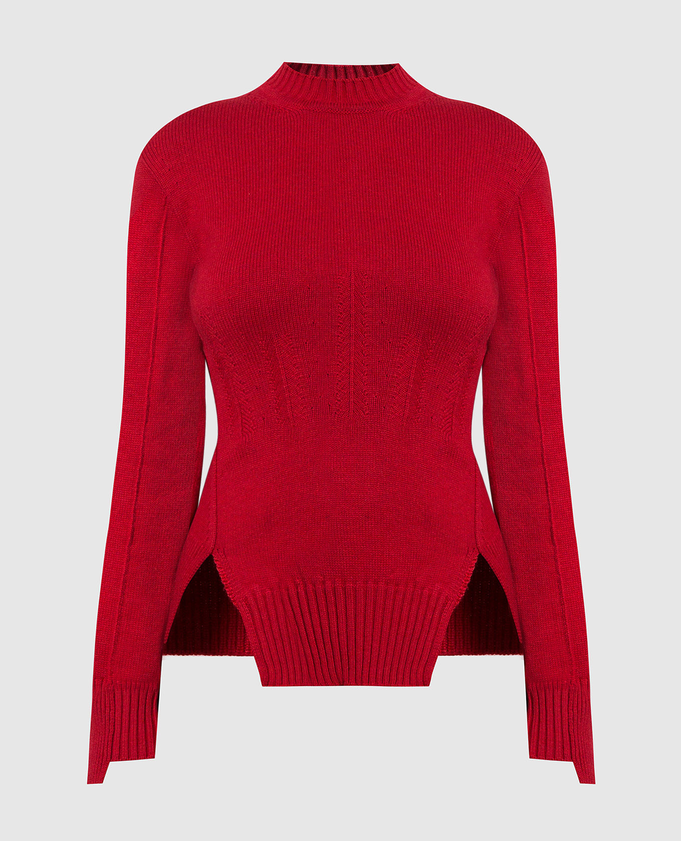 

Red textured cashmere jumper Alexander McQueen