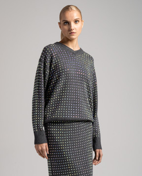 Max Mara Sportmax Uta gray pullover with crystals UTA