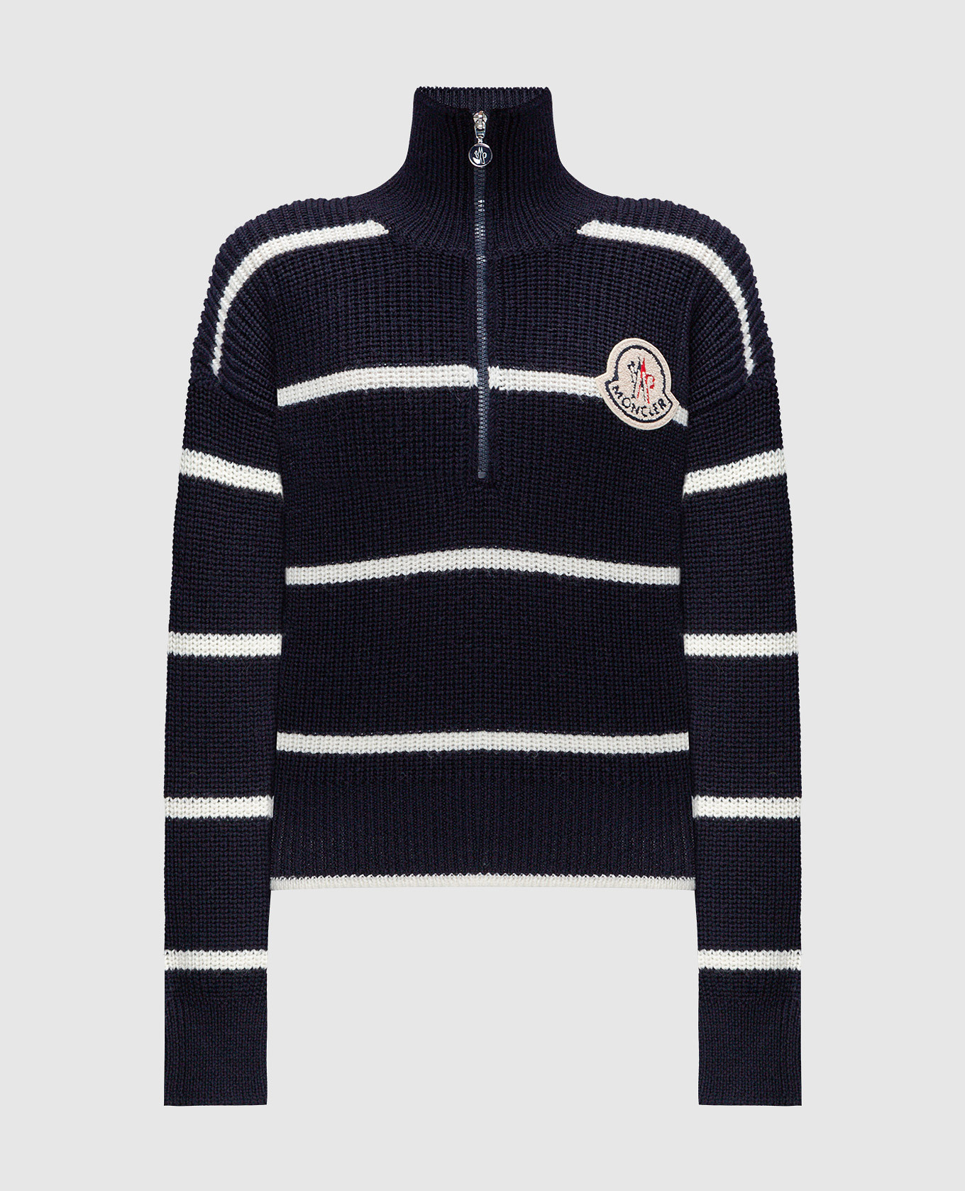 

Blue logo striped wool sweater Moncler