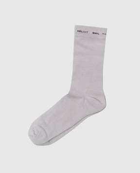 Heliot Emil Gray logo socks 1646C01