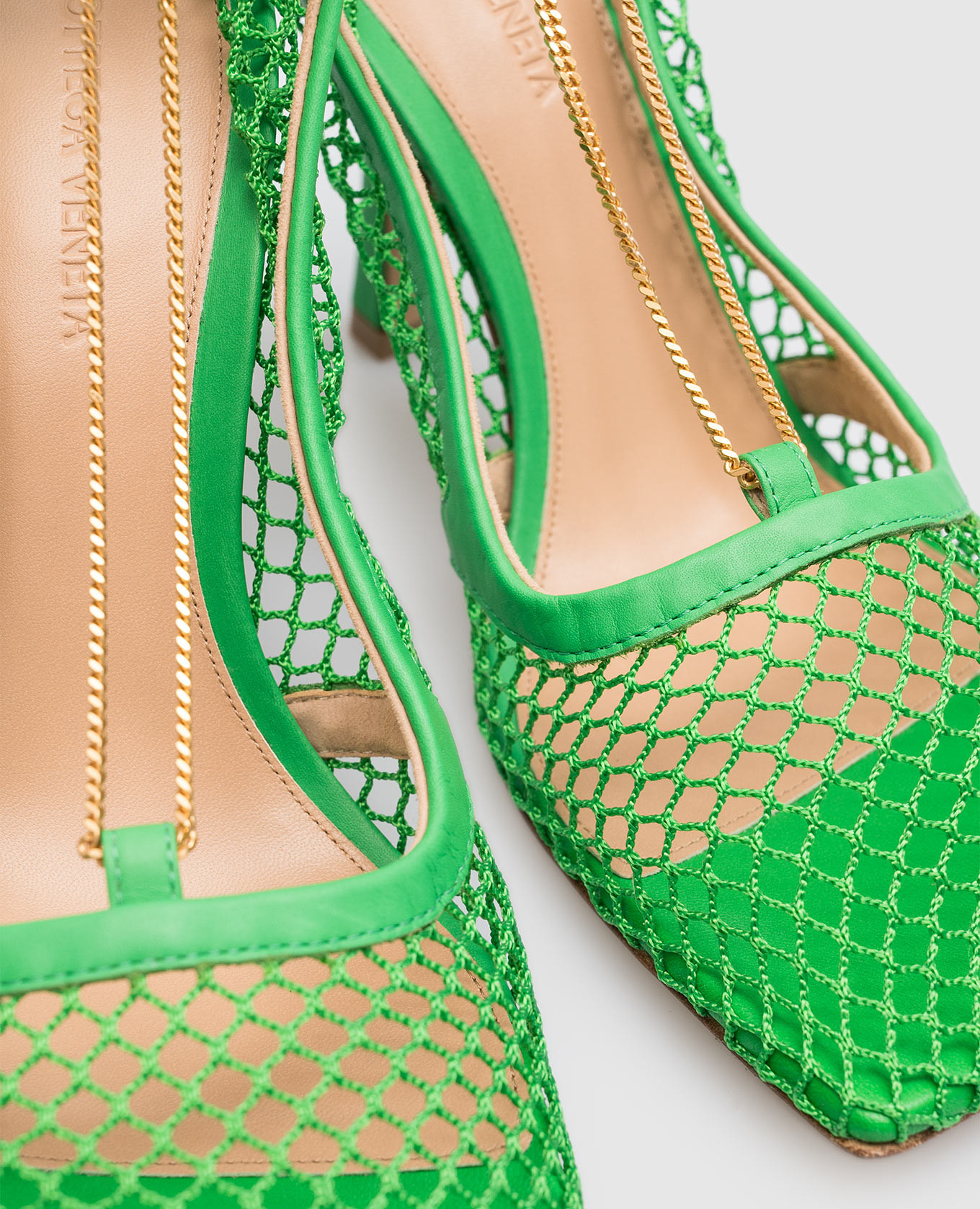 

Green combination shoes with a chain Bottega Veneta