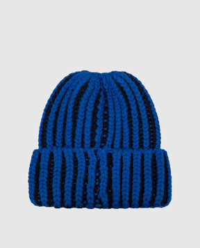 Borsalino Blue wool cap with logo 130372WV