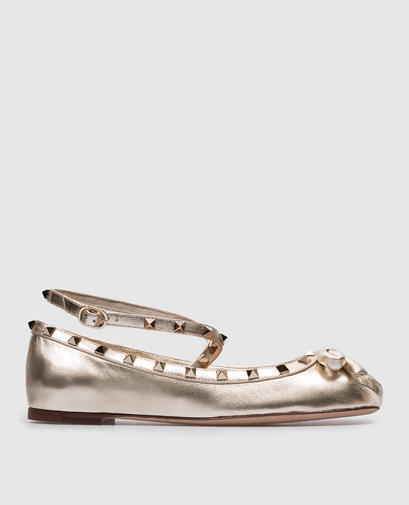 

Rockstud golden leather ballet flats Valentino