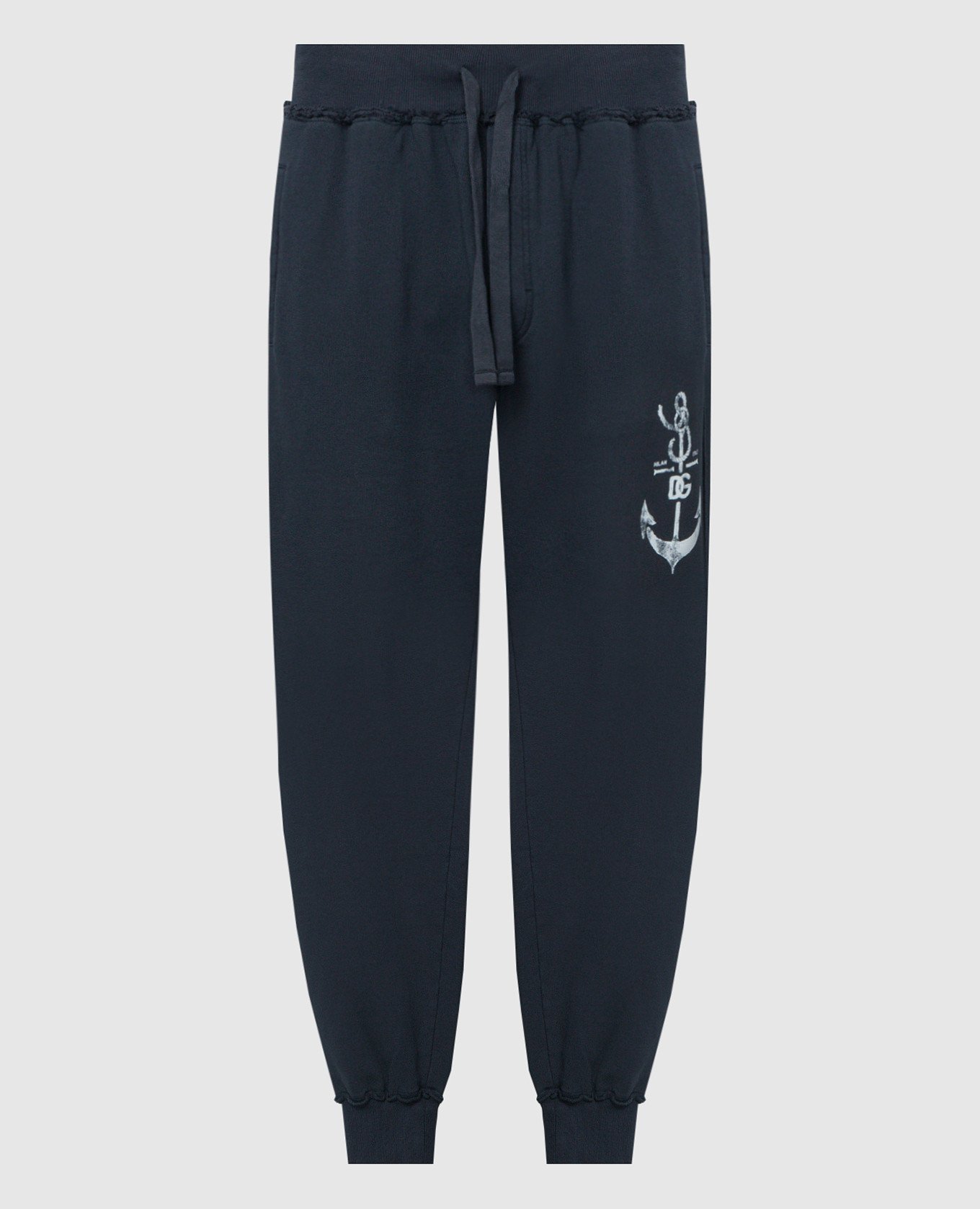 Blue joggers with marina print dolce&gabbana