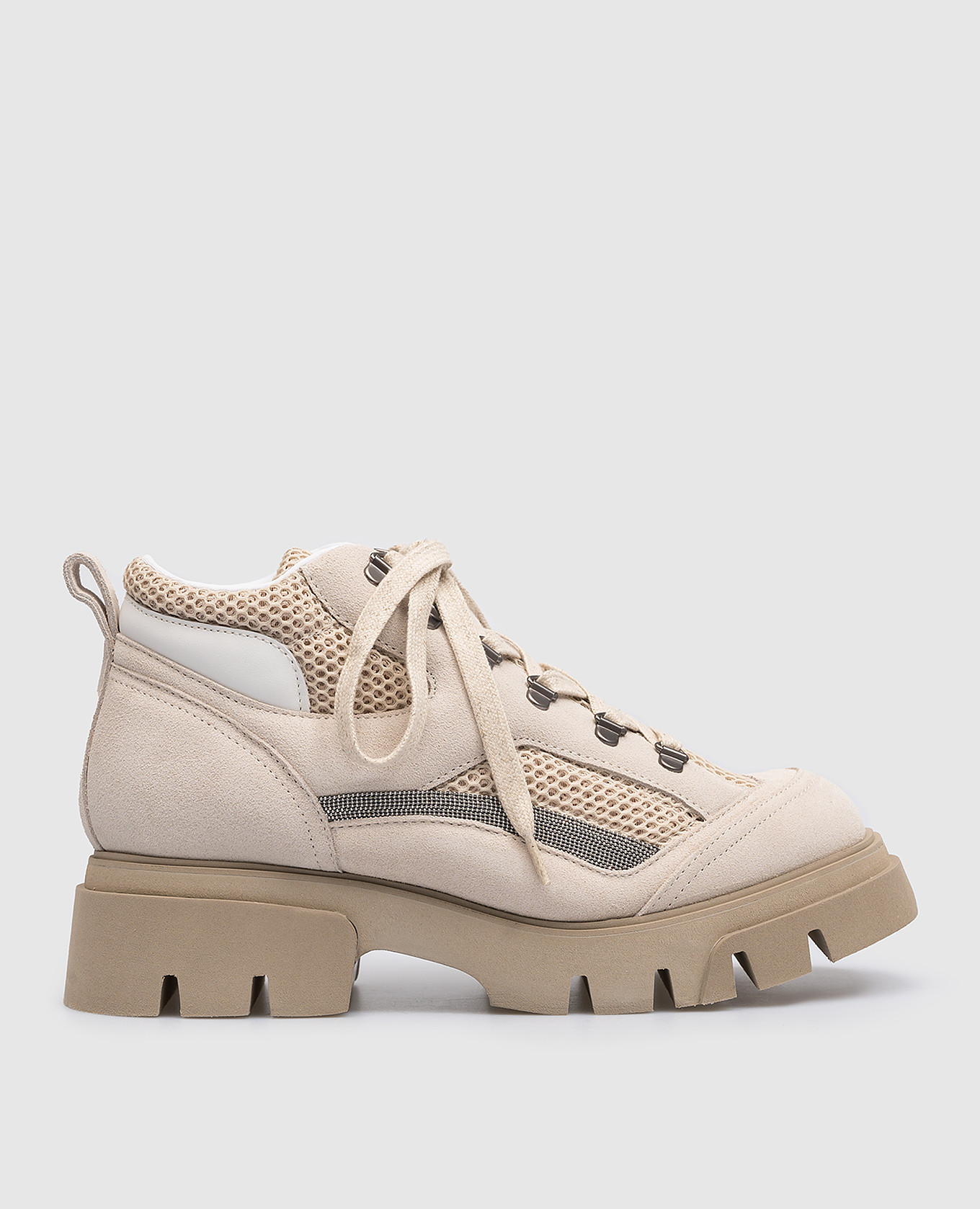 

Beige combination boots with monil chain Brunello Cucinelli