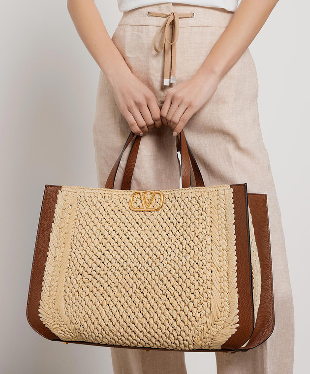 Valentino Vlogo Signature Beige Woven Tote Bag 2W2B0L02AVX buy with Croatia delivery at Symbol