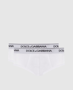 Dolce&Gabbana Set of white briefs with logo M9C05JONN95