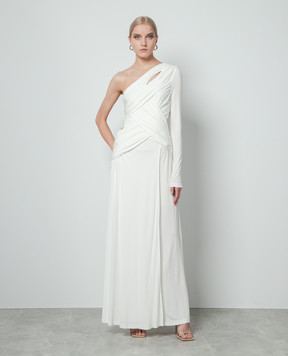 Twinset White asymmetrical dress with drape 241TP2740