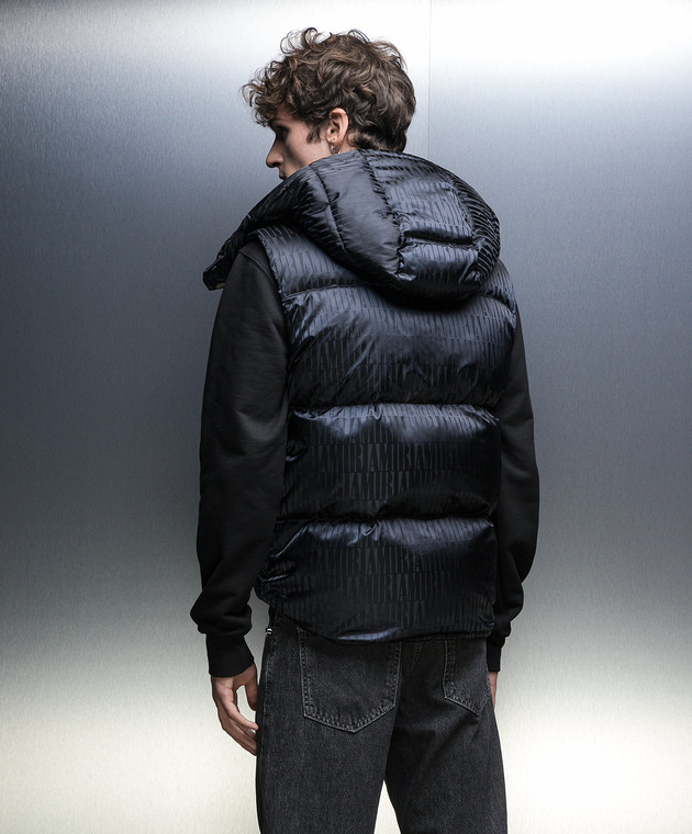 AMIRI - Black down vest with logo AW23MOS061 - shop with Hungary