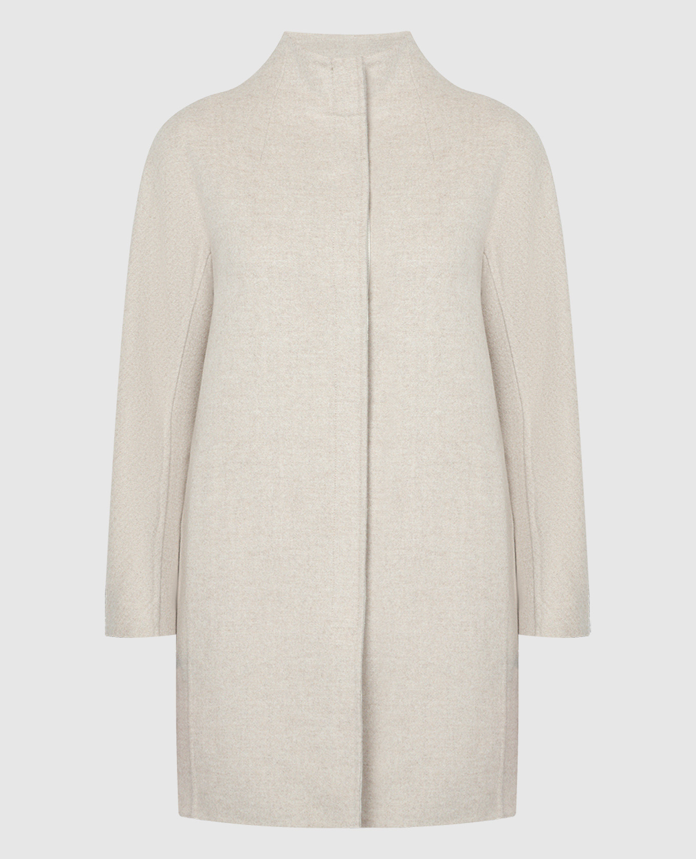 

Beige straight cut wool and cashmere coat Enrico Mandelli, Бежевый