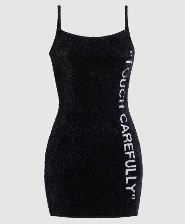 Off-White - Black mini dress with contrasting inscription