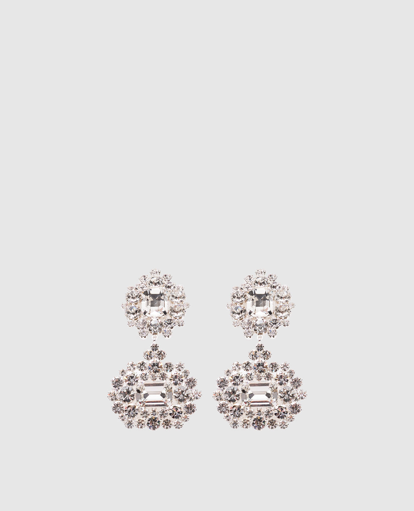 

Silver asymmetrical earrings with crystals Magda Butrym, Серебристый