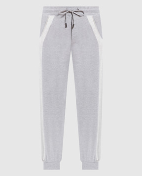ISAIA Gray joggers with logo embroidery MCPX31J0363