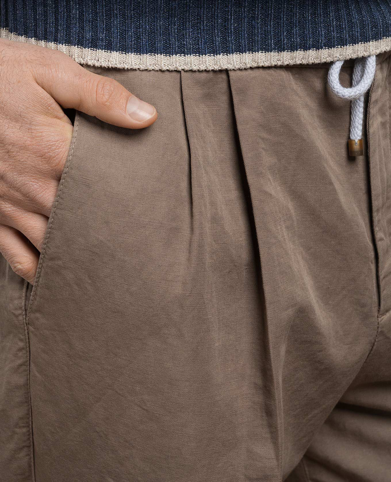 Brown pants with linen Brunello Cucinelli 5