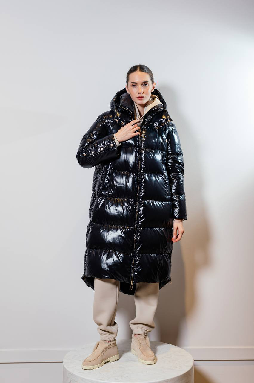 

Black down jacket with logo Stilnology