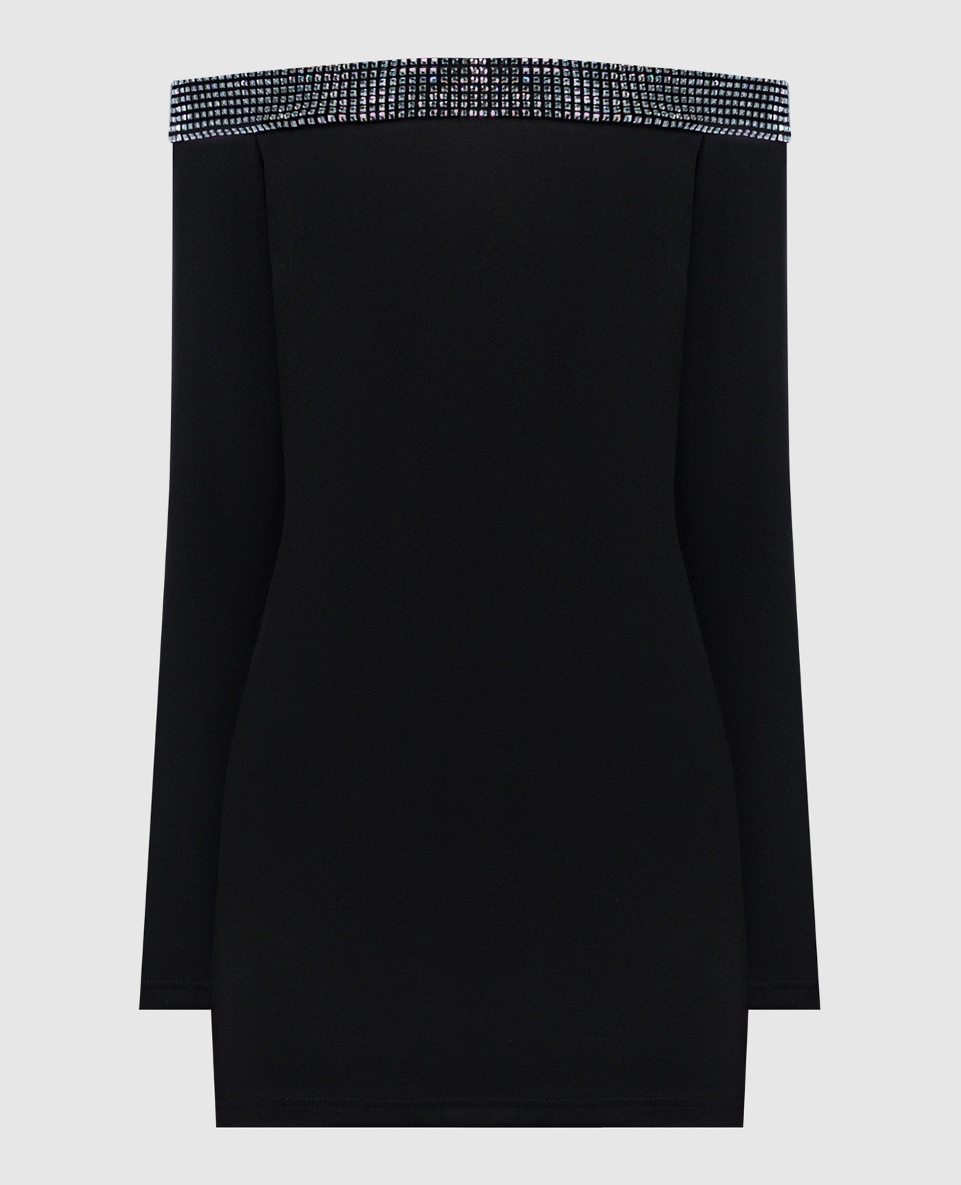 

Black off the shoulder mini dress with crystals David Koma