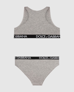 Dolce&Gabbana Children's gray top and panties set L5J713FUGNE