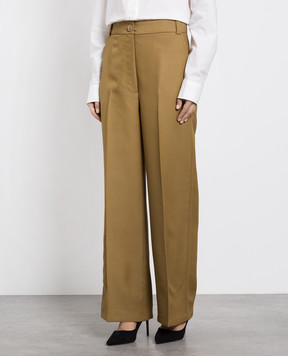 Khaite Loose-fit trousers in olive color 3099487W487