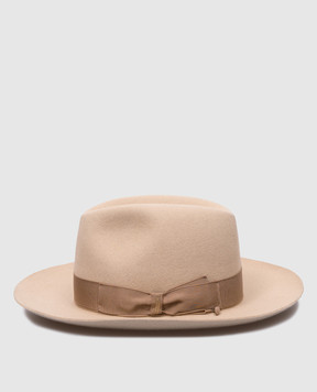Borsalino Beige Amedeo hat with logo 110757