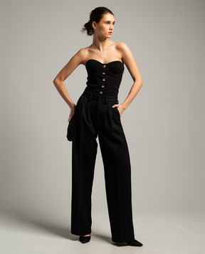 Anine Bing CARRIE black wool pants A033269000C