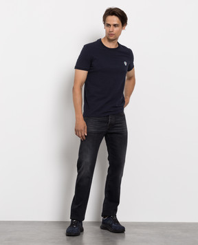 Dolce&Gabbana Navy T-shirt with logo embroidery M8C03JFUECG