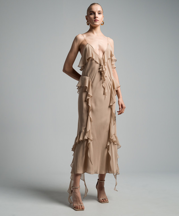 khaite beige dress KHAITE Kent Dress in Soft Pink - Pink Designer Dress