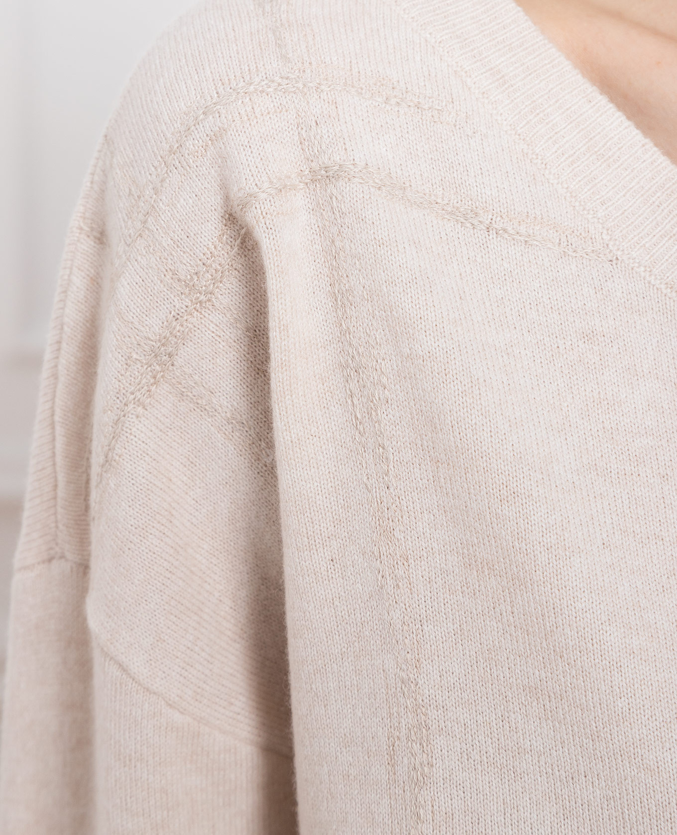 Beige wool, cashmere and silk pullover with sequins Brunello Cucinelli 5