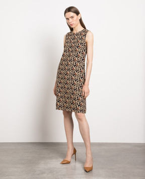 Dolce&Gabbana Black dress with monogram print F65H0TFS8B4