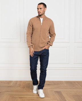 Cashmere&Whiskey Brown cashmere cardigan MU8671312341R
