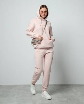 Givenchy Pink hoodie with textured logo BWJ01Z3Z85