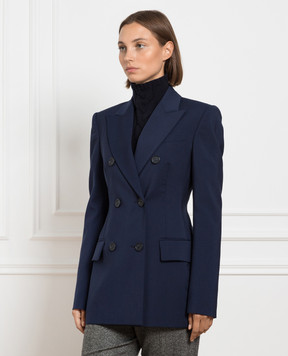 Max Mara Sportmax Blue double-breasted woolen jacket ADAMO